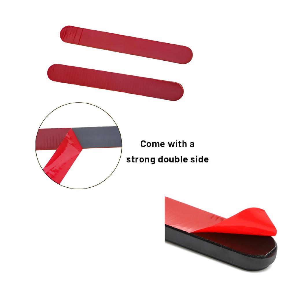 Set of 2 Motorcycle Reflector Reflector Red 0.4 Inch (9 Mm) Rounded Corner Adhesive