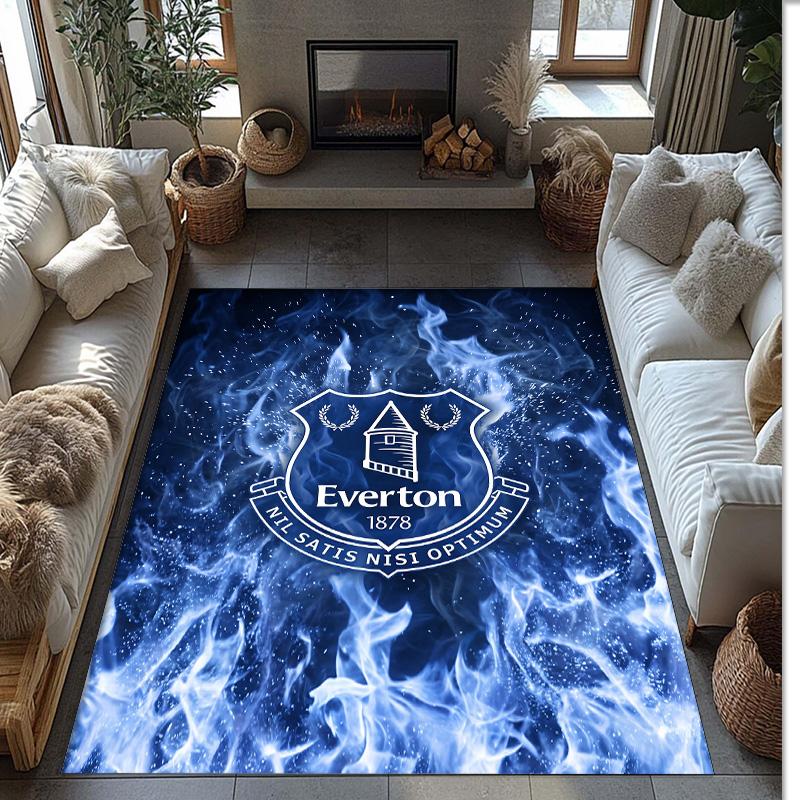 Tappeto in Velluto di Cristallo con Stampa Calcio Everton, Comodo Assorbente d'Acqua Antiscivolo Tappeto per Pavimenti Interni