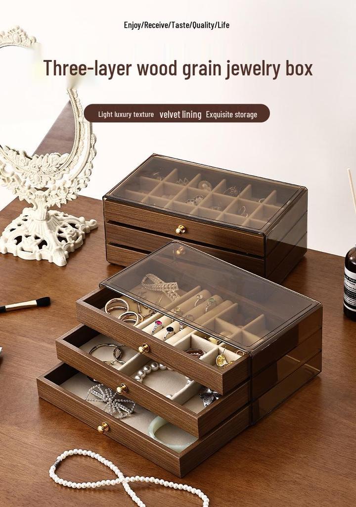 Dustproof Multi-layer Jewelry Box with Drawer for Bracelets, Necklaces, Rings, and Earrings - Large Capacity Storage for Accessories