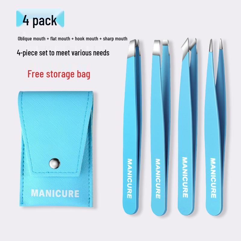 High-Precision Stainless Steel Tweezers Set for Eyebrows and False Eyelashes - Men's and Women's Professional Grooming Tool
