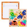 Montessori Wooden 3D Puzzle for Toddlers with Drawing Board Animal & Vehicle Shape Matching Blocks Jigsaw Toys for Kids Learning
