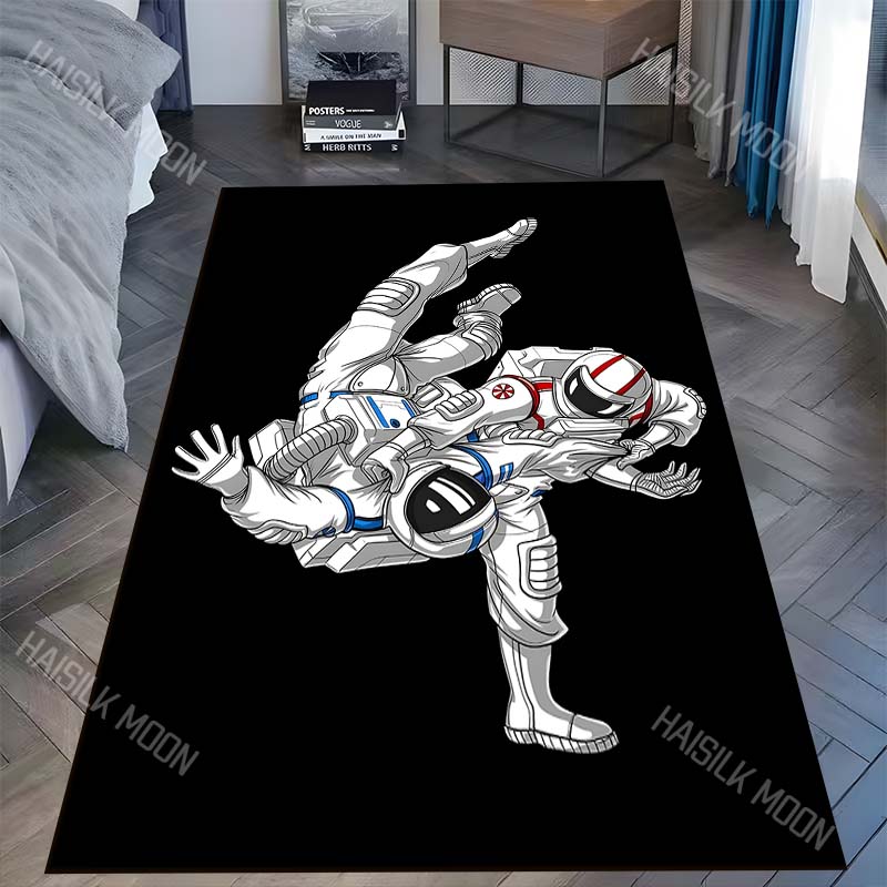 

1PC Astronauts wrestling in zero gravity Carpet for Living Room Bedroom Sofa Home Decor Rus Non-slip Floor Mat Luxury Gift 40x60cm