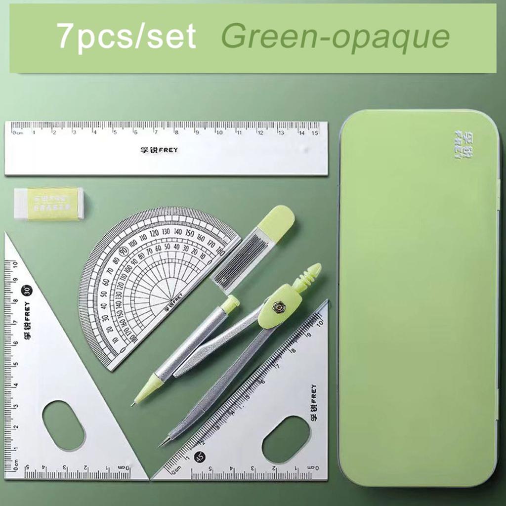 Back To School 7 Pcs/set Mathematical Rulers Set Professional Compass Ruler Multi-function Drawing Tools Students Stationery