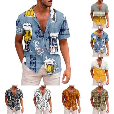 Men's Printed Button Short Sleeve Shirts Men's Casual Fashion Short Sleeve Shirts