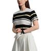 Fila Golf Series SS25 Comfortable Crew Neck Pullover Slim Fit Short Sleeve Knit Top Women Tops Jade-White A11W535407F-WT