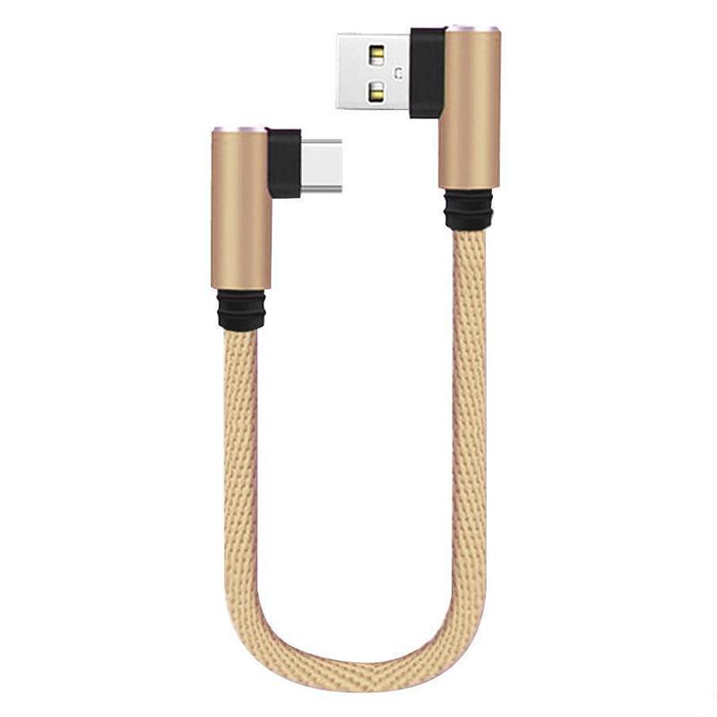 25Cm Short Fast Charging Cable Double Elbow 90 Degree Usb C Micro Usb Type C For Smart Phones Lightning Cable For Iphone Cable