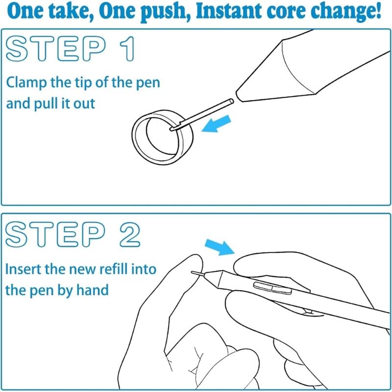10Pieces Standard Refill Styluses Pen Tips for DTHW1321,DTHW1620,DTHW1621 Tablets Styluses Nibs with Removal Clip