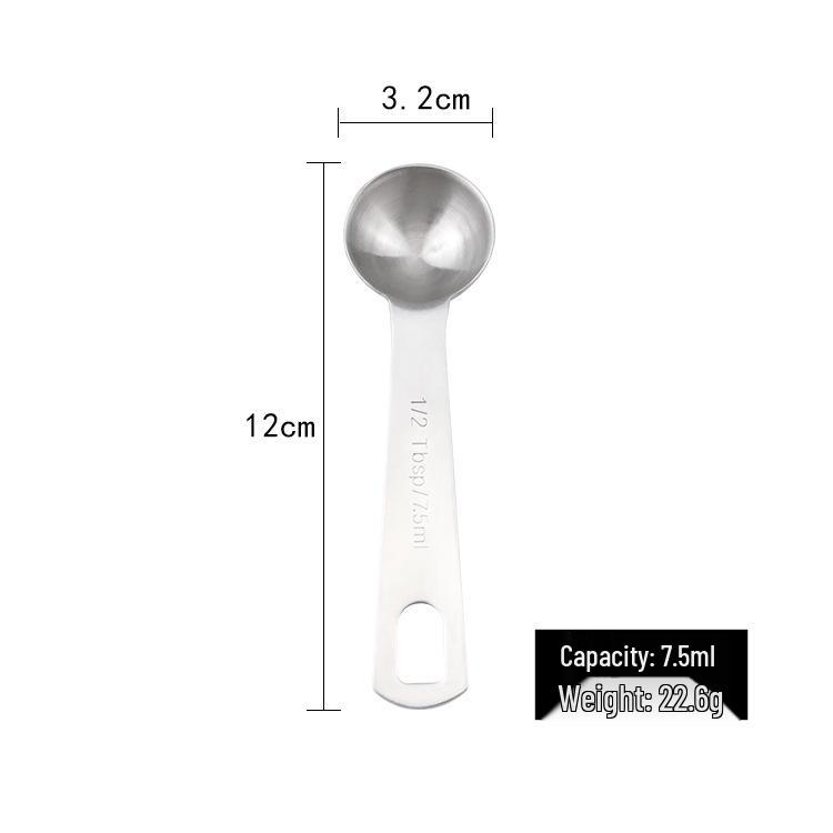 Six-Piece Stainless Steel Measuring Spoon Set for Kitchen and Baking
