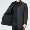 Woolen coat men's mid-length woolen coat men's lapel plaid thickened down liner double-sided cashmere coat