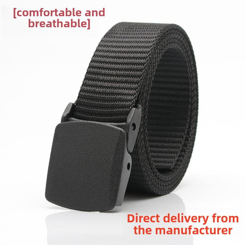 Men's Automatic Toothless Nylon Canvas Outdoor Belt