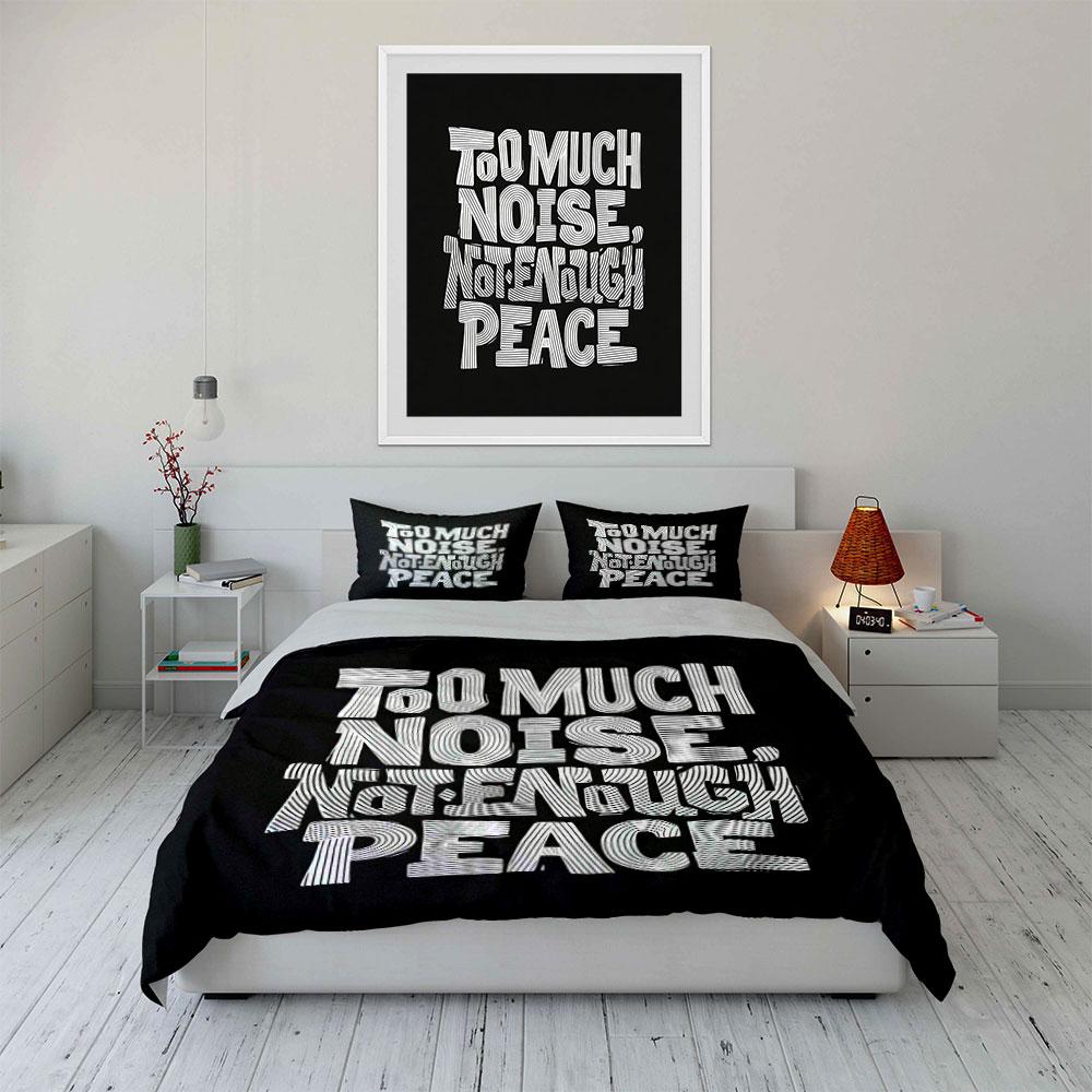 Bold "Too Much Noise". Bedding sets Duvet cover sets Duvet covers Pillowcases(1 * Duvet Cover 2 * Pillowcases, without duvet insert)