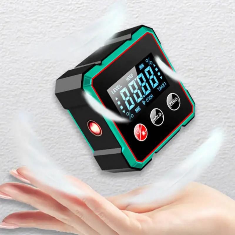 Laser Digital Protractor Inclinometer Laser Level Ruler USB Chargable Inclinometer Magnetic Base Goniometer Magnet Angle Finder