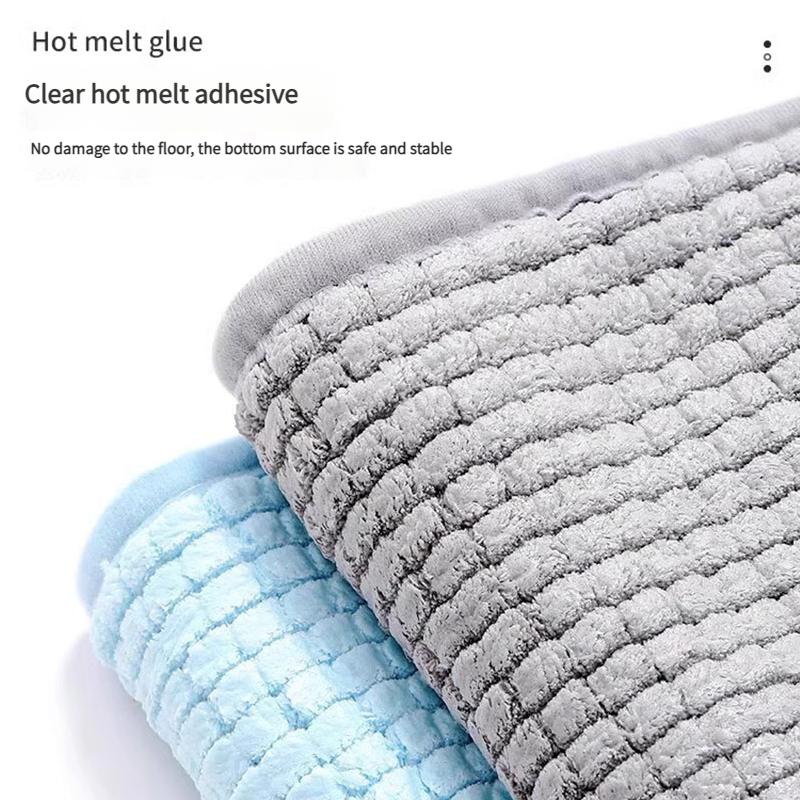 Chenille Bath Mat Non-Slip Backing Plush Soft Absorbent Rug for Bedroom Bathroom Entryway Machine Washable Home Decor