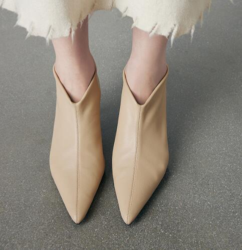 Fashion 2025 Women Kitten High Heel Ankle Boots Soft PU Leather Chelsea Botas Winter Shoes Ladies Office Dress Pointed Toe Botines Mujer