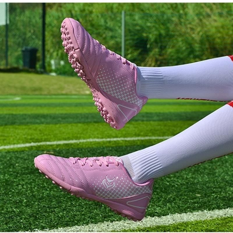Unisex Leather Rubber Soft Bottom Short Nail Football Boots Youth Competition Professional Football Shoes