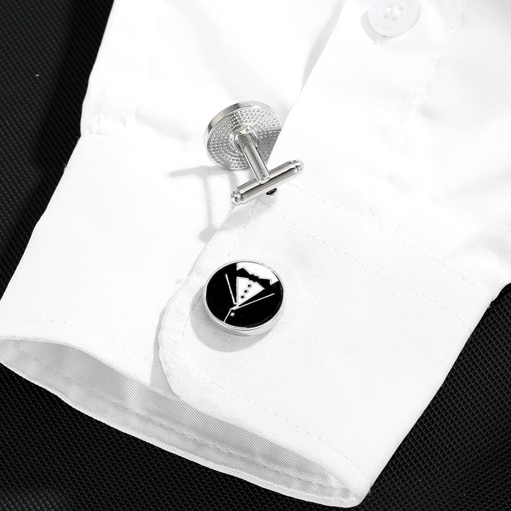 Fashion French Style Wedding Cufflinks Round Paint Alloy Suit Versatile Cuffs Nails Classic Couple Gifts Groom Sleeve Buttons