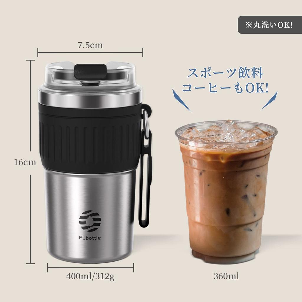 FJbottle Water Bottle Tumbler Thermal Insulation Direct Drinking Lid Strap Included Vacuum Insulated Portable Convenience Store Cup Portable Mug