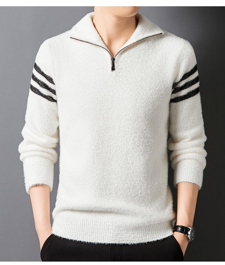 Autumn And Winter Half Zipper Comfortable Sweater Soft Lapel Casual Sweater Men'S Fashion Premium Thermal Jacket