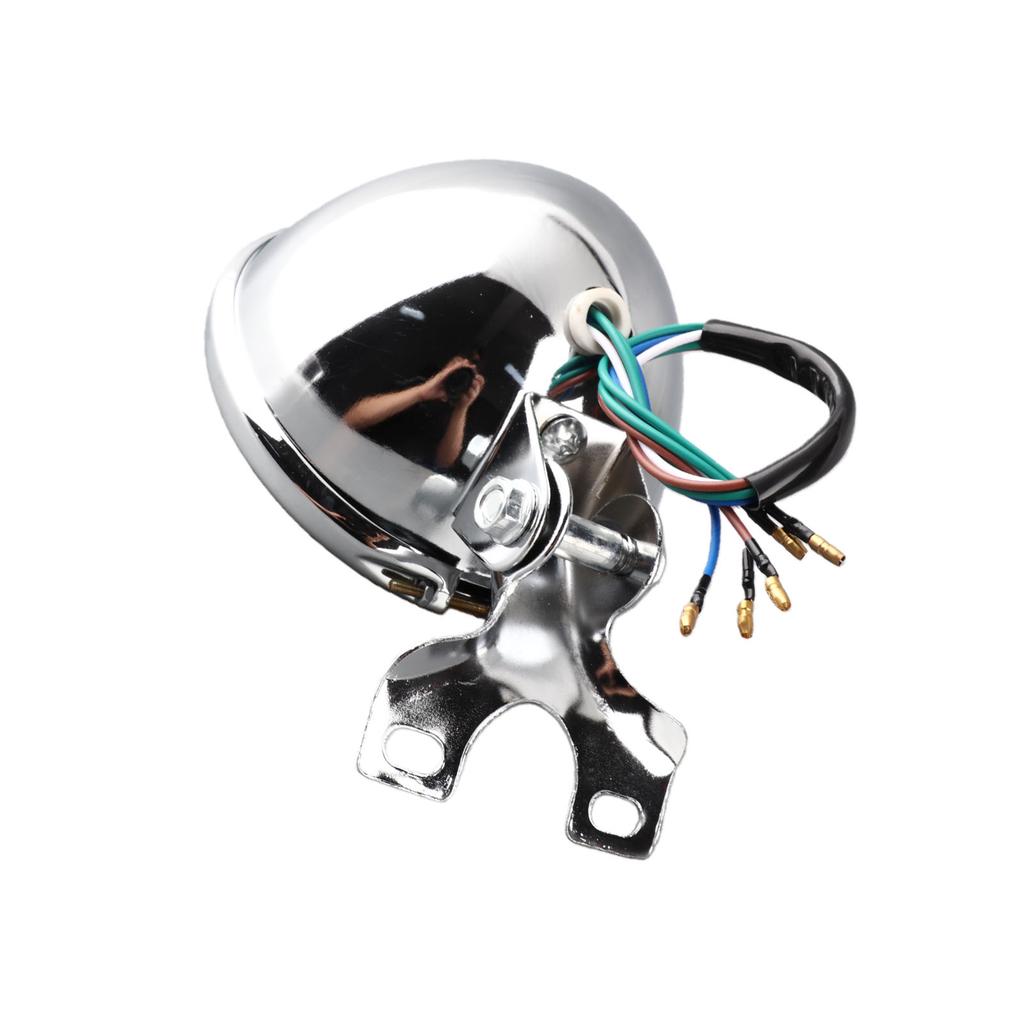 Motorcycle Headlight High Brightness Waterproofing Thickened Metal Shell Retro Motorcycle Front Lamp Electroplated and