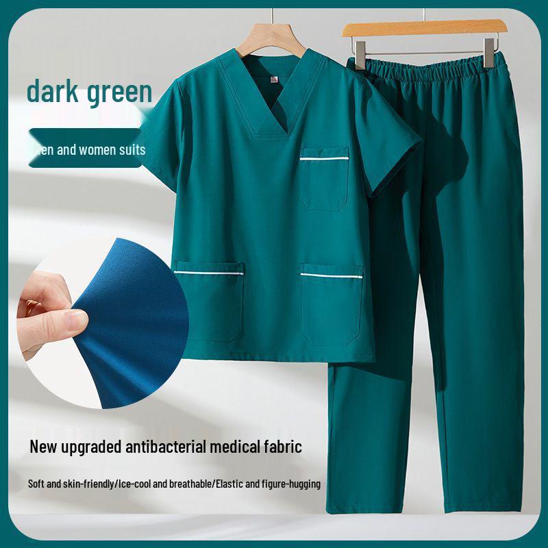 Ledinio šilko antistatinis šveitimo kostiumas odontologams ir gyvūnų gydytojams