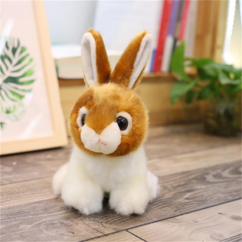 

Трехцветная имитация кролика тряпичная кукла девочка кукла маленький белый кролик кукла реквизит для выступления в детском саду подарок на день рождения ребенка Small 20cm