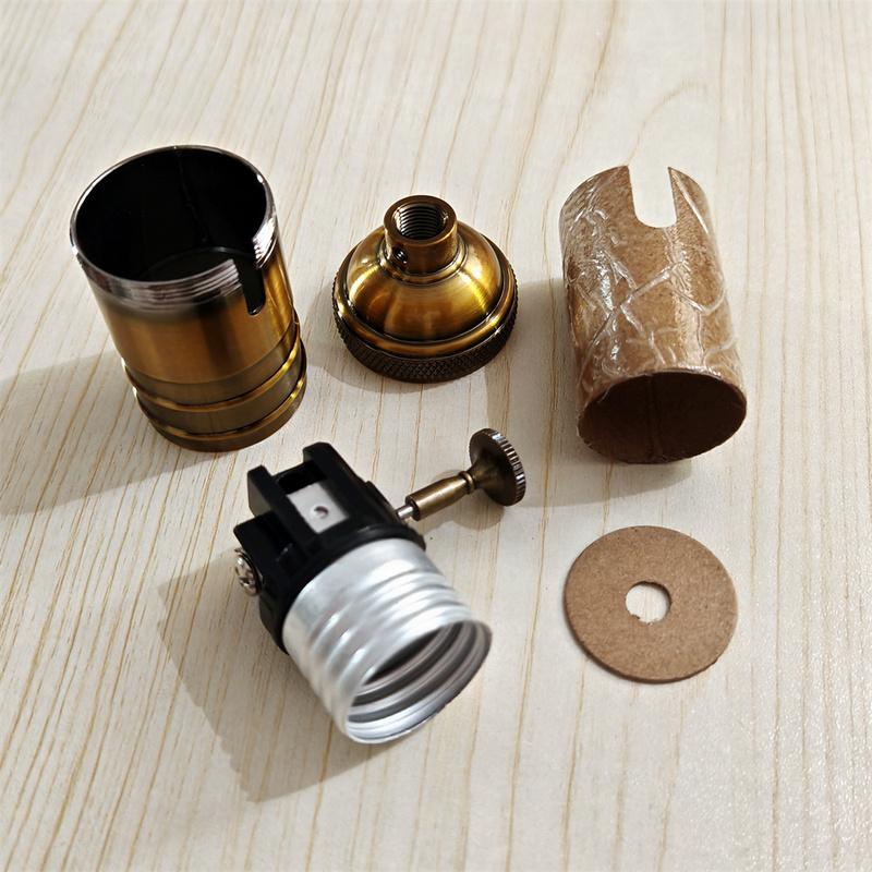 DIY Vintage E27 Lamp Base Copper holder With Switch Edison Vintage Lighting Screw Socket Antique Aluminum Lamp Holder Fixture