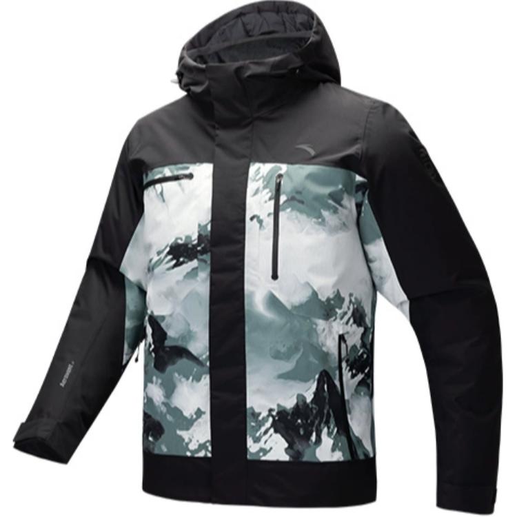 Anta x ZHONGGUOGUOJIADILI,LIANMINGKUAN Outdoor Collection Down Jacket Men s Basic Black/All Over Print 152446901-4 M/170