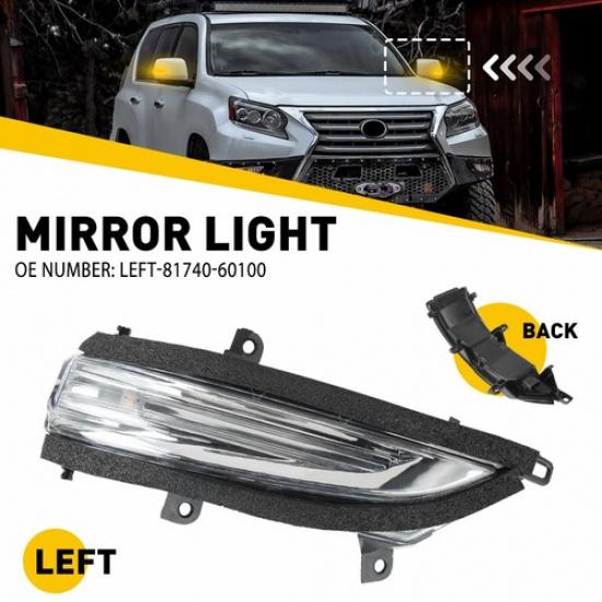 For Lexus LX570 GX460 2010- LED Side Mirror Lamp Turn Signal Light Clear Len
