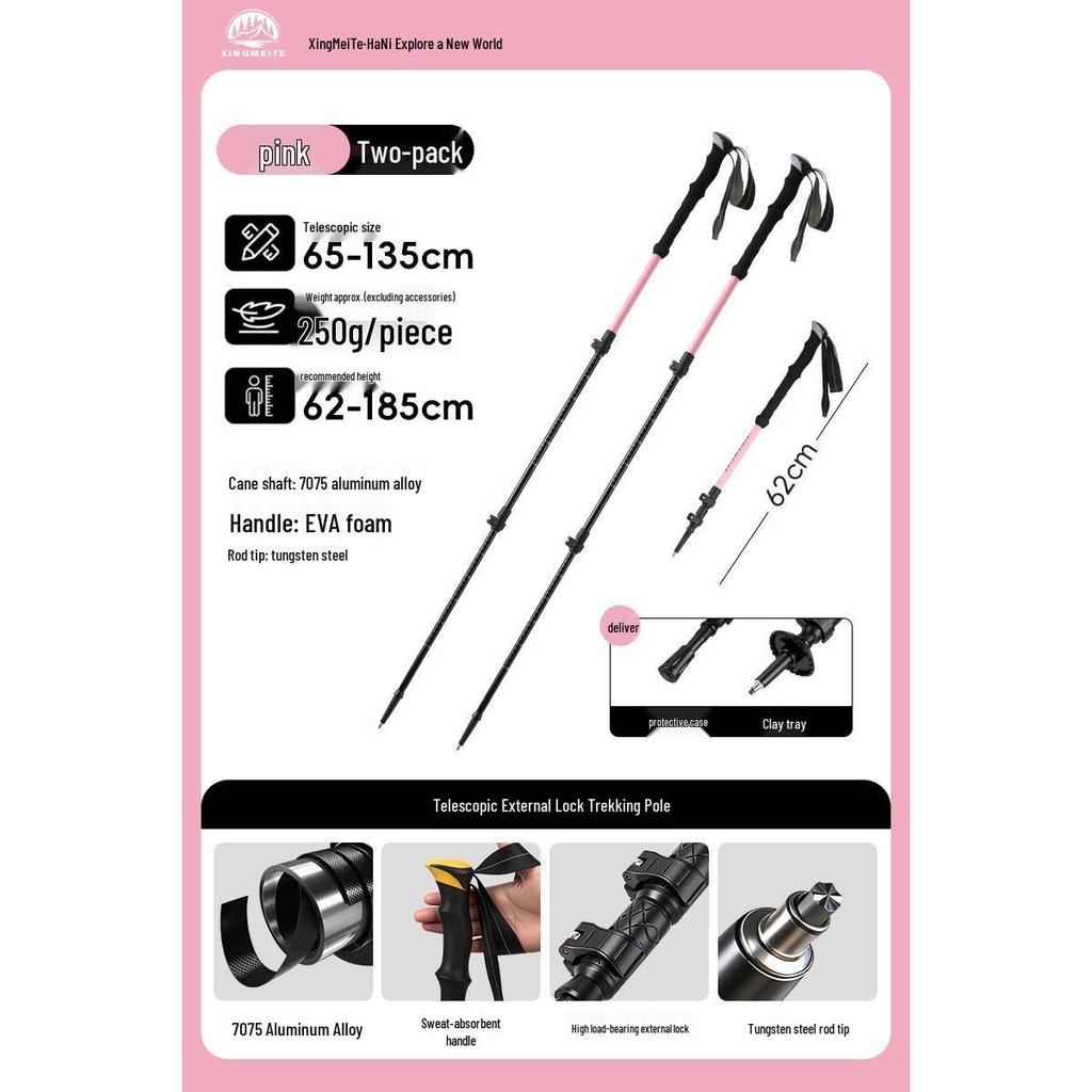 Kids' Folding Trekking Poles: Aluminum, Non-slip, Shock-Absorbing Design for Outdoor Hiking