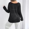 Cross-Border Casual Loose Knit Hollow Sweater: Women's Lightweight Bell Sleeve, Round Neck, Solid Color