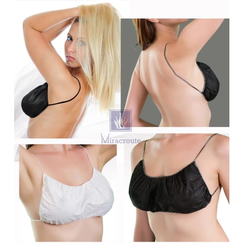 Miracroute 10-Piece Set of Disposable Nonwoven Paper Bra and Panties, Perfect for Aromatherapy, Oil, Lotion, Massage, and T-Back Use (White)