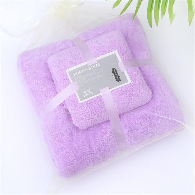 Thickened Coral Velvet Facial Towel +bath Towel Set Soft Absorbent Comfortable Gift Household Textiles Bathroom Supplies