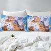 Animal cat and dog pattern bed hat four-piece bedding set bedroom dormitory bedding decoration