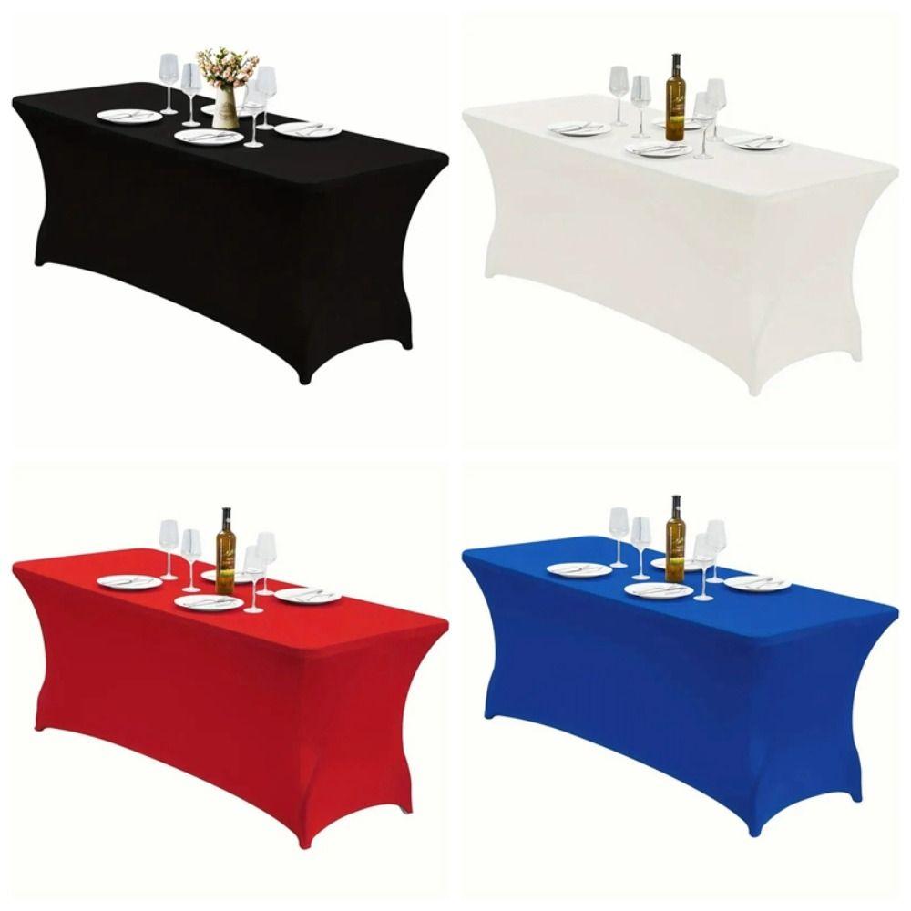 6FT/4FT Table Cover Tight Fitted Cocktail Table Decoration Spandex Tablecloth  Party Banquet