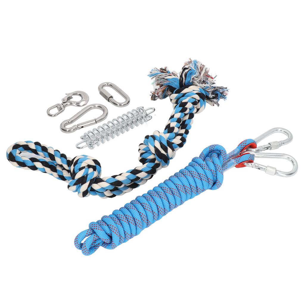 Spring Pole Dog Toy 360 Degree Rotating Muscle Builder Interactive Puppy Tug Rope Toy for Indoor