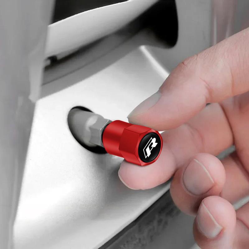 For VOLKSWAGEN VW 4Pcs Metal Car Wheel Tire Valve Caps Stem Case Covers For Volkswagen R Caddy Golf Passat Tiguan Jetta Beetle A