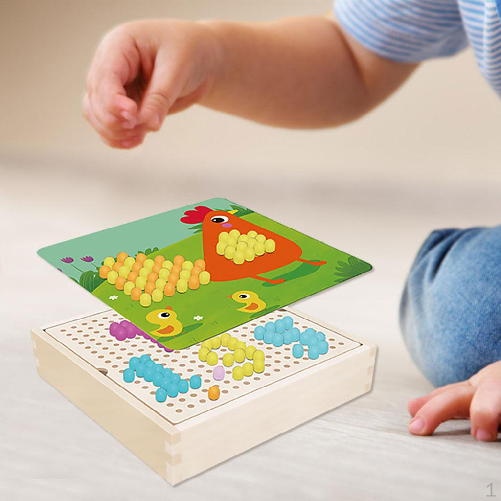 

Multicolor Mushroom Pegs Creative Color Sorting Educational Learning Development Skill Building Toys Farm