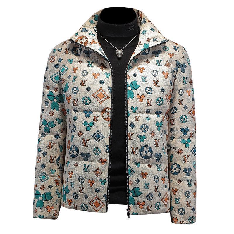 Hochwertige Herren-Jacquardjacke mit 90% Daunenfüllung - Herbst/Winter 2025 Edition