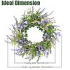 Artificial Spring Summer Wreath for Front Door Lavender Wildflower Green Eucalyptus Leaves Wreath for Wall Window Decor