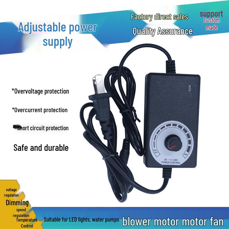 Fonte de Alimentação e Adaptador Ajustáveis: 3-12V 2A/3A, 9-24V 1A para Bomba de Água/Ventoinha/Soprador, 3-24V 2A