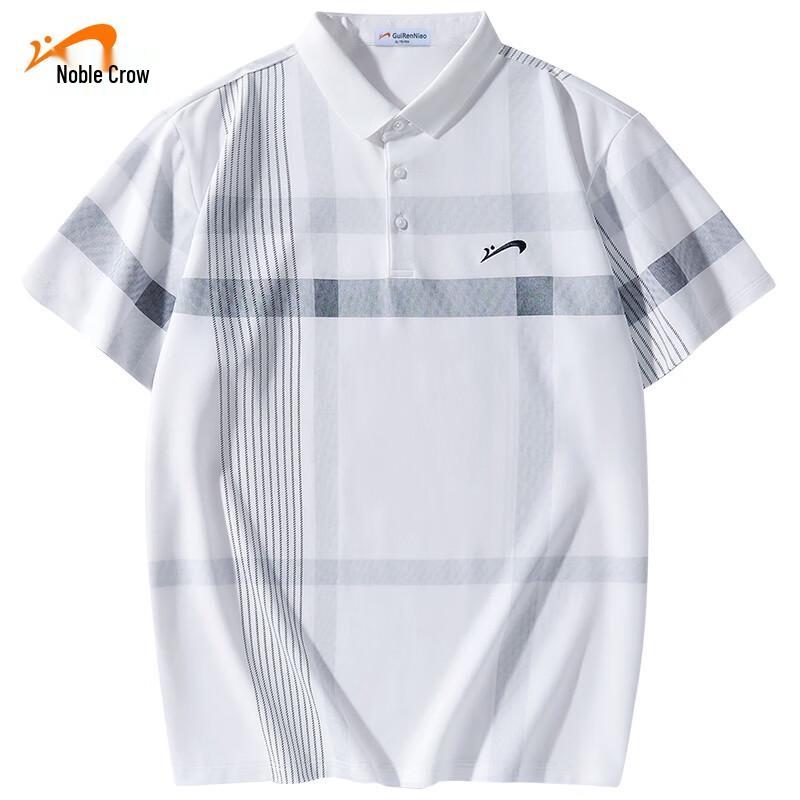 Guirenniao Men s Short Sleeve Embroidered Polo Shirt 2XL