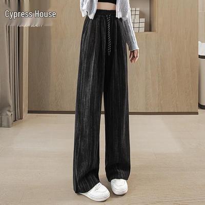 Sibaishe Women's Elastic Waist Tie-Dye Wide-Leg Drawstring Casual Pants