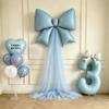 Baby Girl 100 Days Pink Bow Yarn Balloon Decor & Photo Props