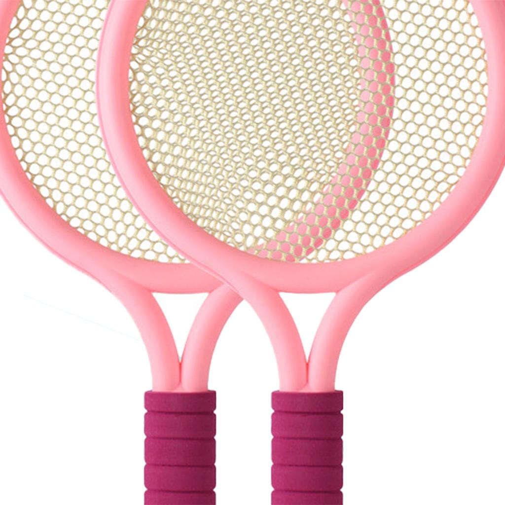 Children Badminton Racket Set Improve Coordination Tennis Rackets for Outdoor Backyard Games Pink