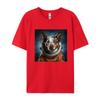 Astro Dog Australian Cattle Dog TShirt Coloful Printed Cotton Tshirts Green And White Graphic T Shirt