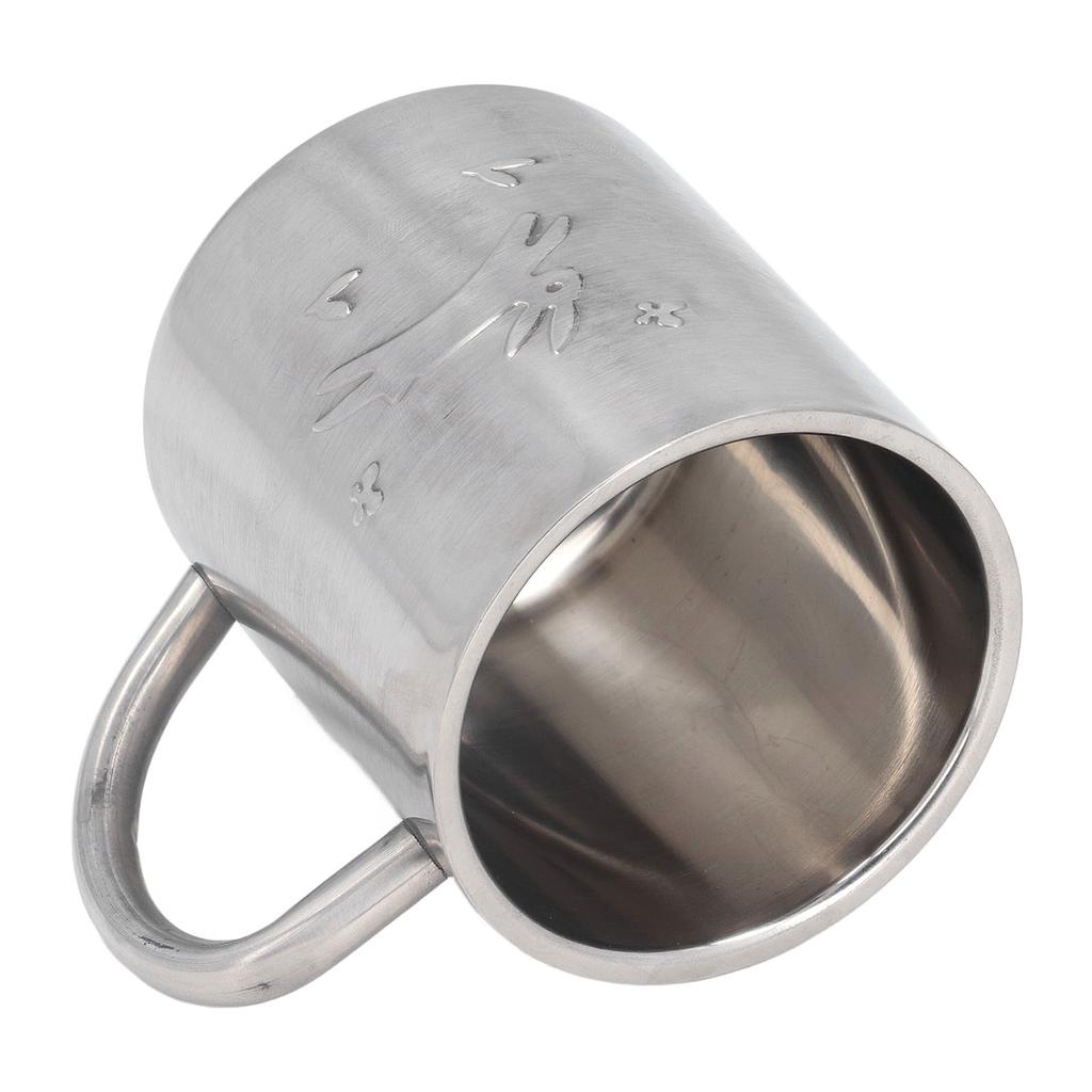 220ML Stainless Steel Mugs Easy to Clean Double Walled Coffee Mugs with Comfortable Handle for Office Student Children