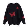 XHK2568 Plus Size Women's Winter Sweater - Hollow Out Butterfly Design, Soft and Cozy
