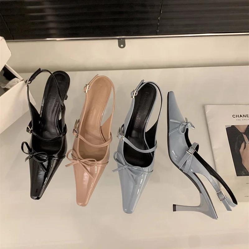 Summer Pointed Toe Lady Women's High Heel Sandals Eelgant Butterfly-knot Party Shoes for Women Fashion Dress Pump