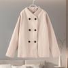 Single Breasted Women Jacket  Autumn Winter Pure Color Long Sleeve Loose Female Fashion Turn-down Collar Street Outwear