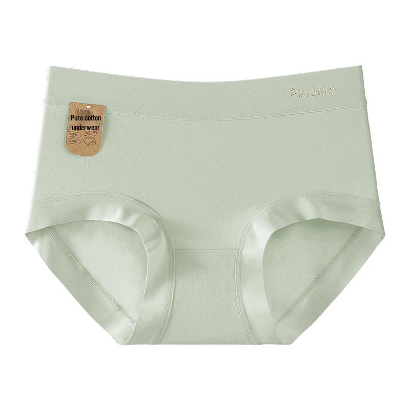 

Class A Women s 7A Antibacterial Pure Cotton Mid-Waist Seamless Underwear - Breathable, Tummy-Control, Hip-Lifting XL (recommended 130-160 jin) зелёный